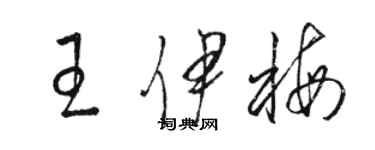 駱恆光王伊梅草書個性簽名怎么寫