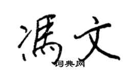 王正良馮文行書個性簽名怎么寫