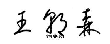 梁錦英王朝森草書個性簽名怎么寫