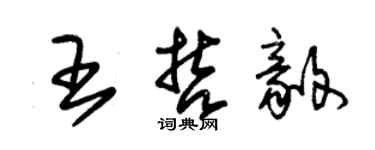 朱錫榮王哲毅草書個性簽名怎么寫