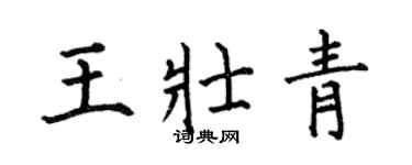 何伯昌王壯青楷書個性簽名怎么寫