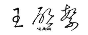 駱恆光王啟繁草書個性簽名怎么寫