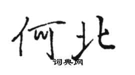 駱恆光何北行書個性簽名怎么寫