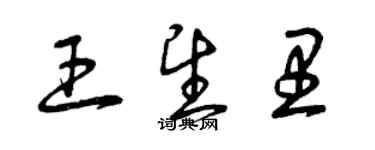 曾慶福王望里草書個性簽名怎么寫