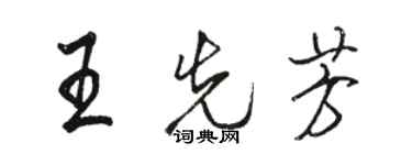 駱恆光王先芳行書個性簽名怎么寫