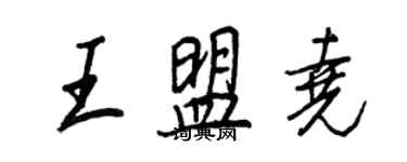 王正良王盟堯行書個性簽名怎么寫