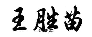 胡問遂王勝苗行書個性簽名怎么寫