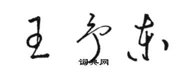 駱恆光王予東草書個性簽名怎么寫