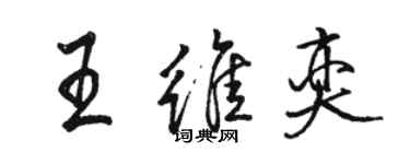 駱恆光王維奕行書個性簽名怎么寫