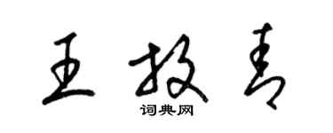 梁錦英王放青草書個性簽名怎么寫