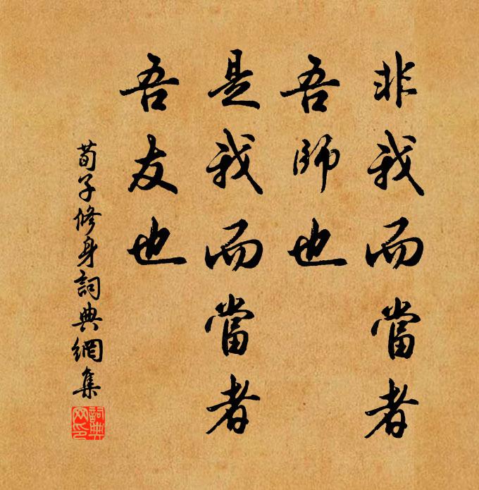荀子非我而當者,吾師也;是我而當者,吾友也。書法作品欣賞