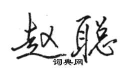 駱恆光趙聰行書個性簽名怎么寫