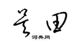 梁錦英吳田草書個性簽名怎么寫