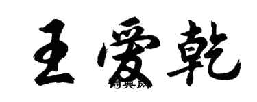 胡問遂王愛乾行書個性簽名怎么寫