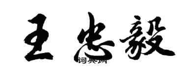 胡問遂王忠毅行書個性簽名怎么寫