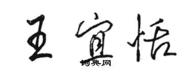 駱恆光王宜恬行書個性簽名怎么寫