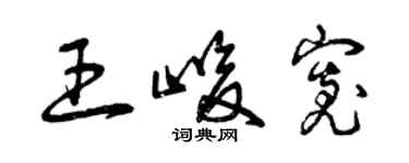 曾慶福王峻寬草書個性簽名怎么寫