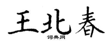 丁謙王北春楷書個性簽名怎么寫