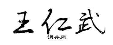 曾慶福王仁武行書個性簽名怎么寫