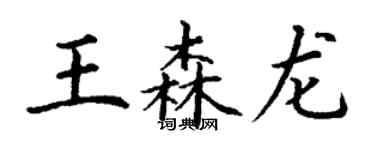 丁謙王森龍楷書個性簽名怎么寫