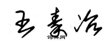 朱錫榮王秦冶草書個性簽名怎么寫