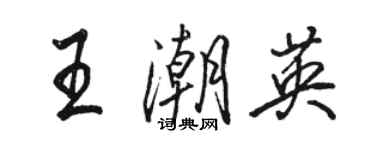 駱恆光王潮英行書個性簽名怎么寫