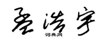 朱錫榮孟浩宇草書個性簽名怎么寫