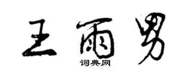 曾慶福王雨男行書個性簽名怎么寫