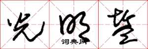朱錫榮光明鹽草書怎么寫