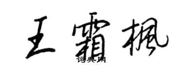 王正良王霜楓行書個性簽名怎么寫