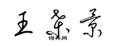 梁錦英王桑景草書個性簽名怎么寫