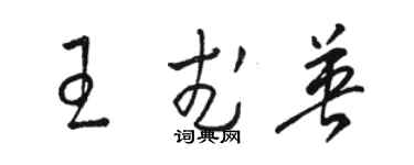 駱恆光王武英草書個性簽名怎么寫