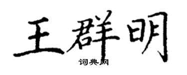 丁謙王群明楷書個性簽名怎么寫