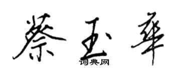 王正良蔡玉華行書個性簽名怎么寫