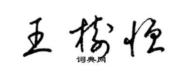 梁錦英王樹恆草書個性簽名怎么寫