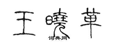 陳聲遠王曉革篆書個性簽名怎么寫