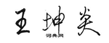 駱恆光王坤炎行書個性簽名怎么寫