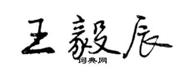 曾慶福王毅辰行書個性簽名怎么寫