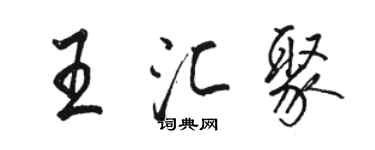 駱恆光王匯聚行書個性簽名怎么寫