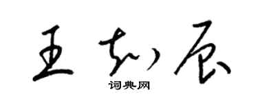 梁錦英王知辰草書個性簽名怎么寫