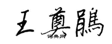 王正良王奠鵑行書個性簽名怎么寫