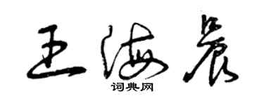 曾慶福王海晨草書個性簽名怎么寫