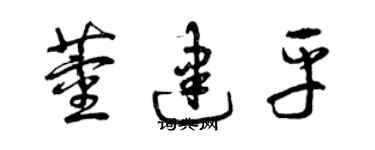 曾慶福董建平草書個性簽名怎么寫