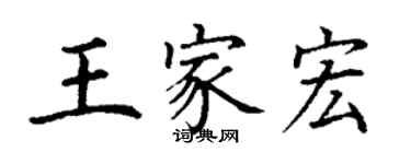 丁謙王家宏楷書個性簽名怎么寫