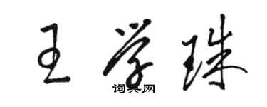 駱恆光王學珠草書個性簽名怎么寫