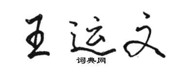 駱恆光王運文行書個性簽名怎么寫