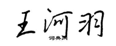 王正良王河羽行書個性簽名怎么寫