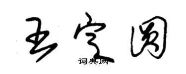 朱錫榮王定圓草書個性簽名怎么寫