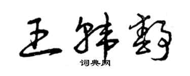 曾慶福王韓靜草書個性簽名怎么寫
