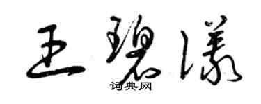 曾慶福王碧儀草書個性簽名怎么寫